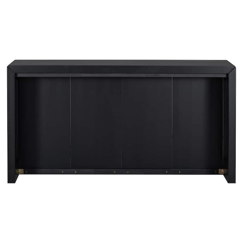 Acacia Wood Veneer Simple Entryway Table With Wavy Design,Suitable For Study,Entryway,Hallway, Living Room, Foyer