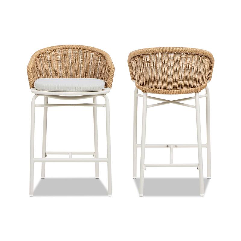 Wicker Back Outdoor Bar Stool