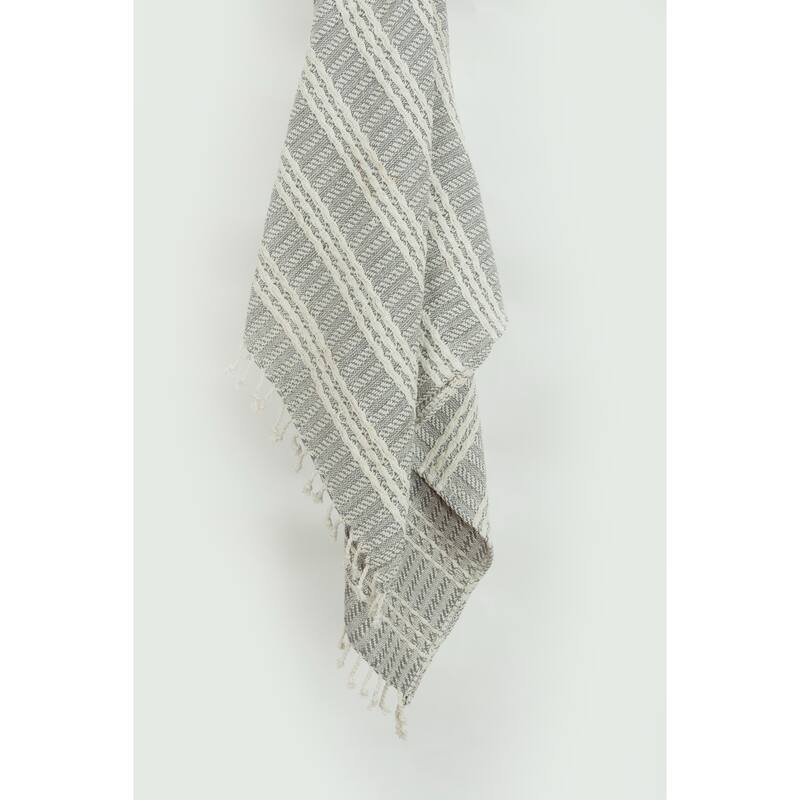 Rizzy Home Hand-made Modern Striped Throw Blanket