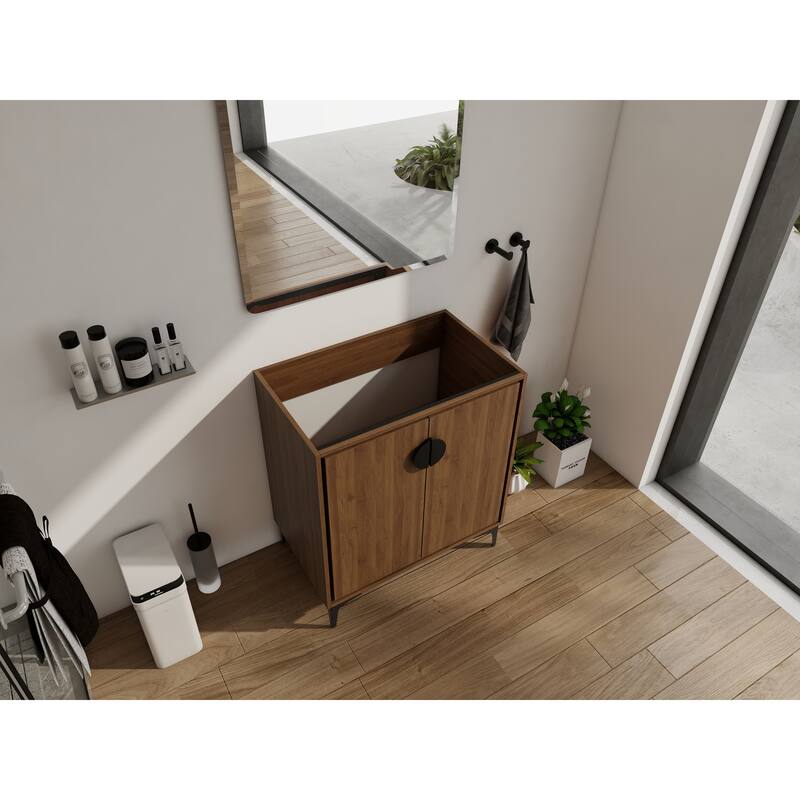 GDFStudio - Levistar Modern Freestanding Bathroom Vanity Cabinet with Soft Close Doors, Metal Tripod, Sink NOT INCLUDED - 30"