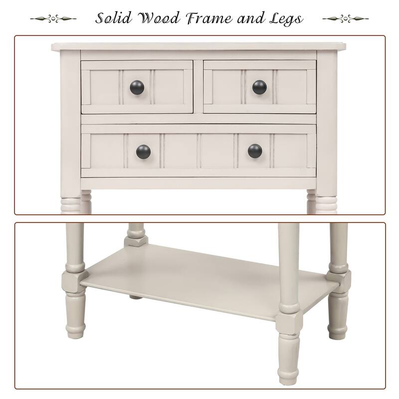 Copper Grove Colby 3-drawer Console Table with Bottom Shelf