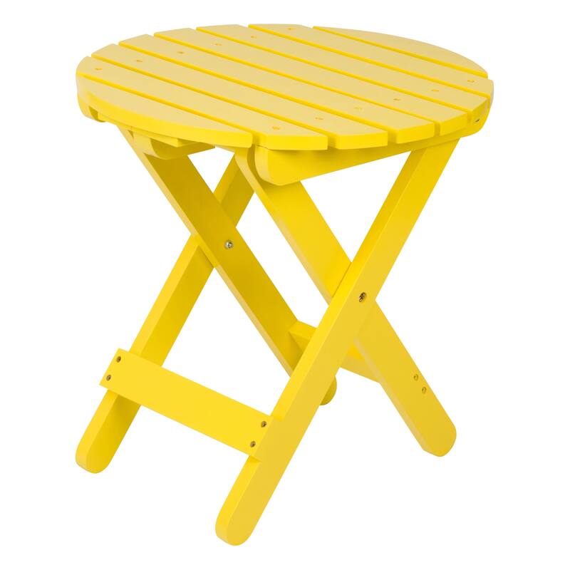 Remedy 19" Assembled Cedar Wood Round Collapsible Folding Table