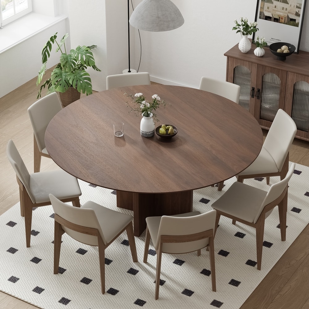 Solid Wood Round Dining Table for 4-8 People Nordic style