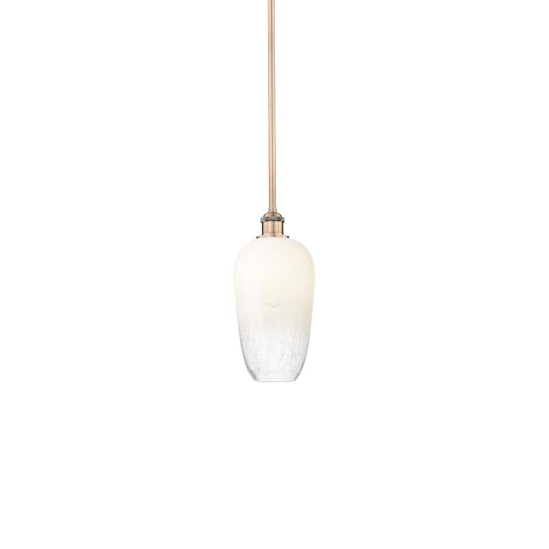 Innovations Lighting 616-1S-15-7 Brookhaven Flute Pendant Brookhaven - Antique Copper / Opal