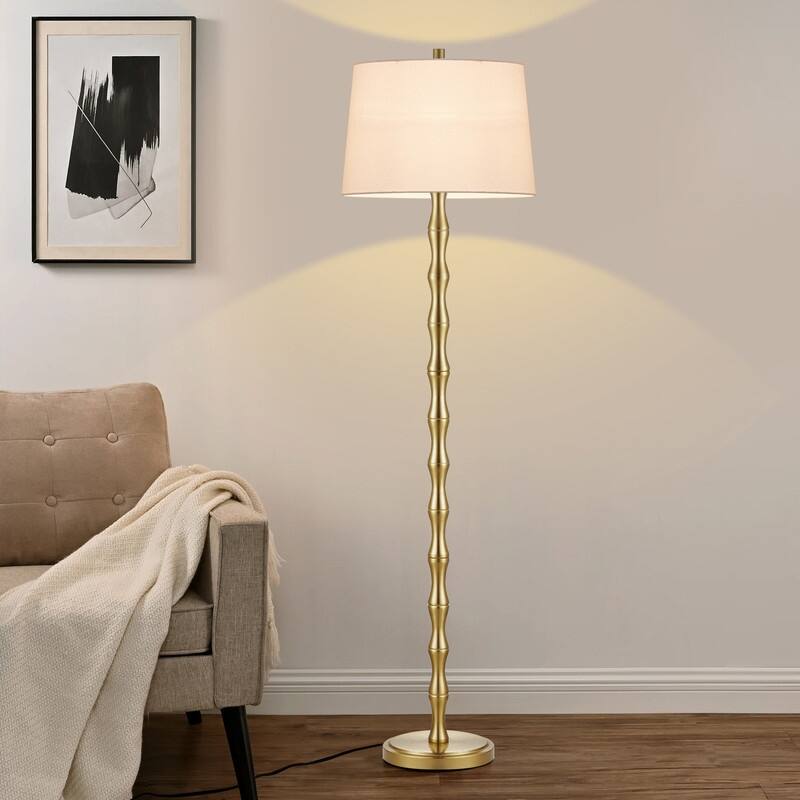 KAWOTI 61'' Floor Lamp with Fabric Drum Shade