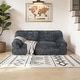 preview thumbnail 3 of 8, Plush Fluffy Faux Fur Foam Filled Bean Bag Chair, Cozy Soft Loveseat Floor Sofa