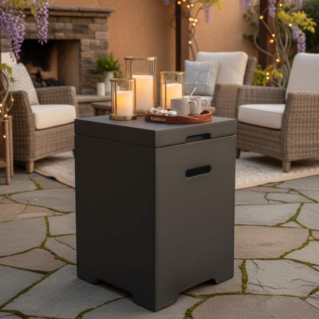 GDFStudio - Outdoor 16" Magnesium Oxide Propane Tank Cover Side Table