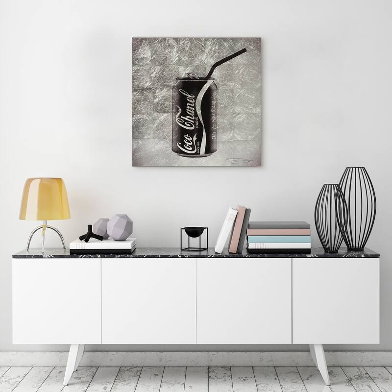 Fashion Drinks Reverse Printed Tempered Glass with Silver Leaf