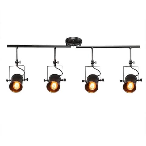 4 light industrial black track ceiling light