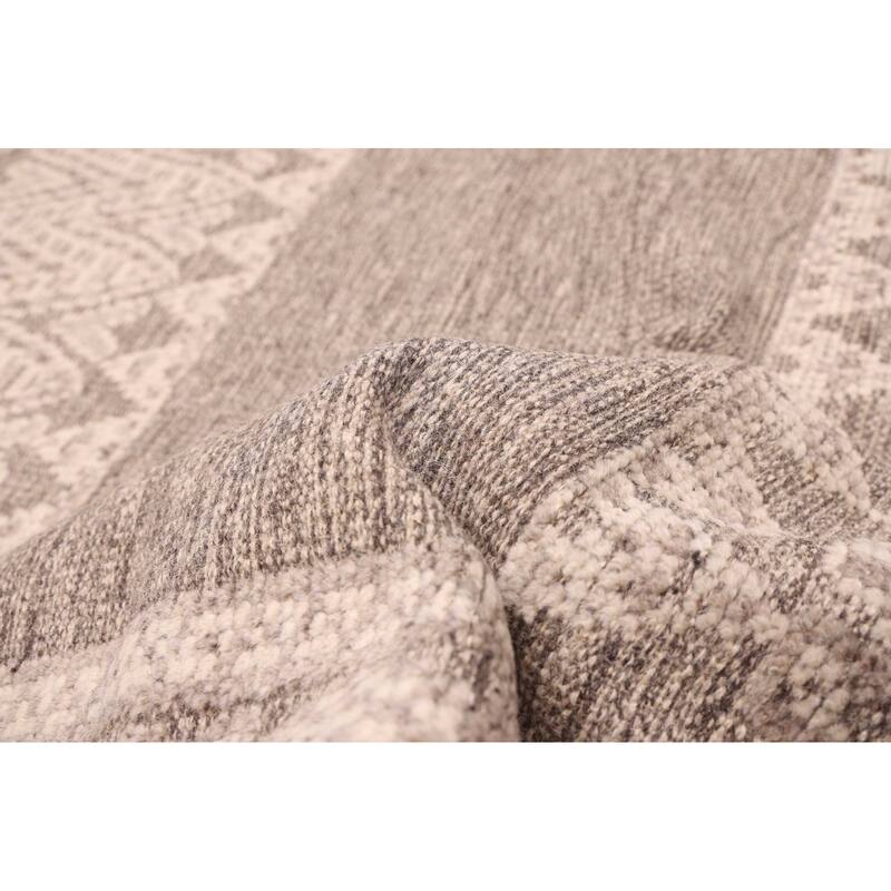 ECARPETGALLERY Hand-knotted Tangier Grey Wool Rug - 5'0 x 7'10