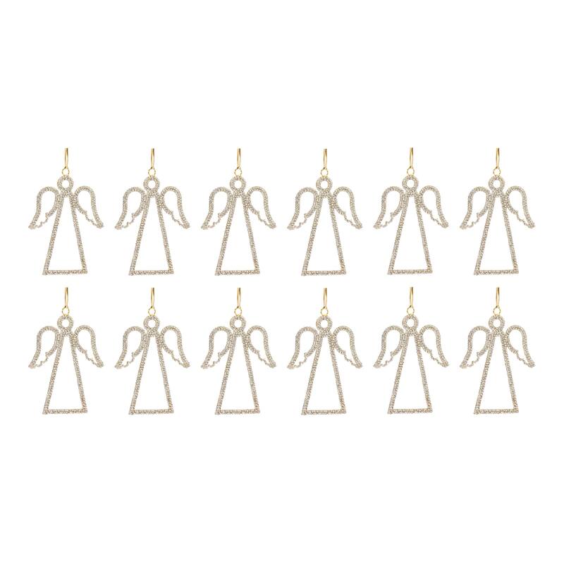 Jeweled Angel Outline Ornament (Set of 12)