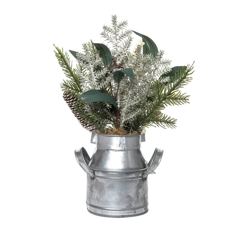 Transpac Metal 16 in. Multicolor Christmas Berry and Ornament Arrangement in Jug