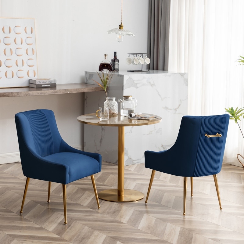 Dusek pleated sale upholstered dining chair