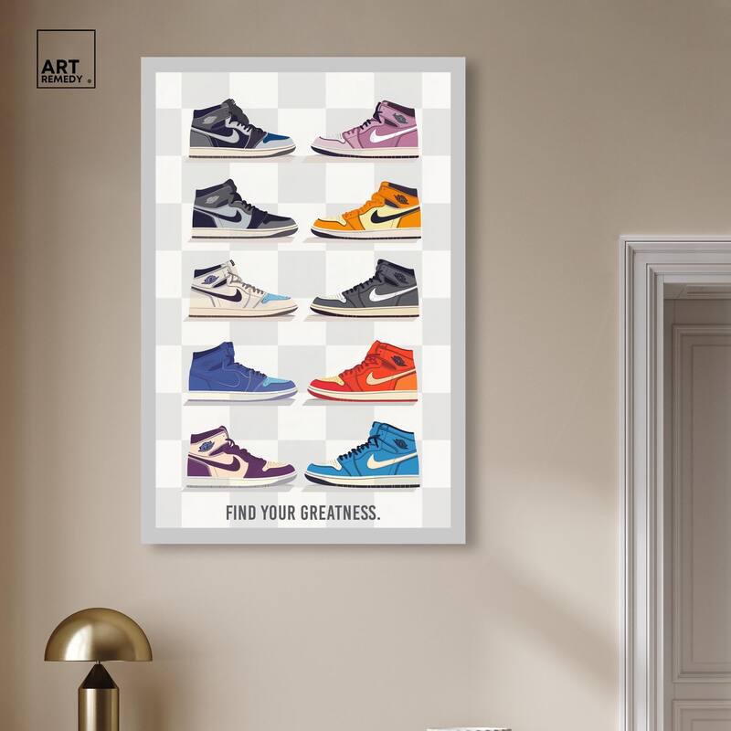 Find Your Greatness Sneakers Canvas by Art Remedy, Gallery Wrapped