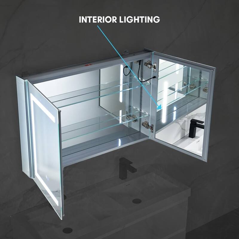 LED Lighted Bathroom Medicine Cabinet with Mirror