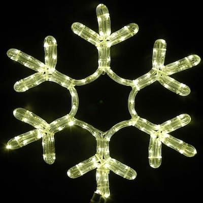 Christmas Snowflake LED Rope Light Sculpture, Warm White