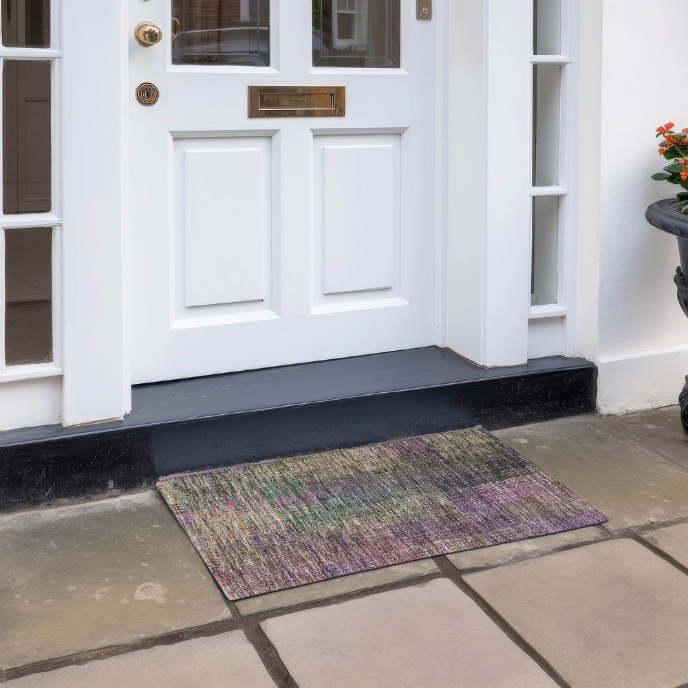 Machine Washable Indoor/ Outdoor Chantille Modern Kaleidoscope Rug