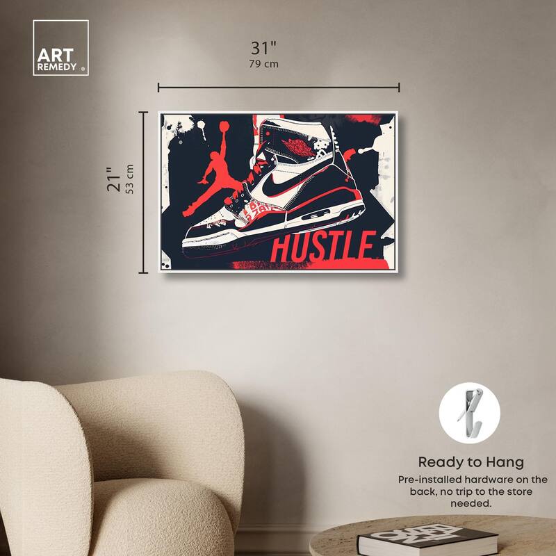 Navy Red Hustle Sneaker Canvas by Art Remedy