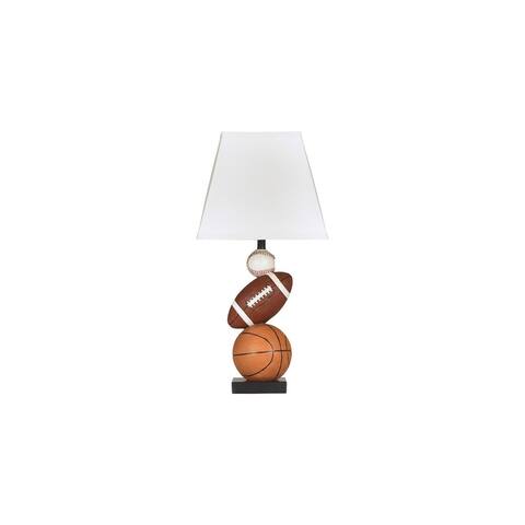 Sports Themed Polyresin Frame Table Lamp, Multicolor - 23.63 H x 11.69 W x 11.69 L Inches