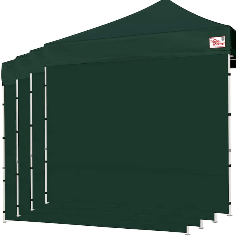 Tradesparker 10x10/10x20 Canopy Sidewall Kit 3 Walls+1 Doorwall Fits Pop Up Tents - Forest Green - 10x10ft