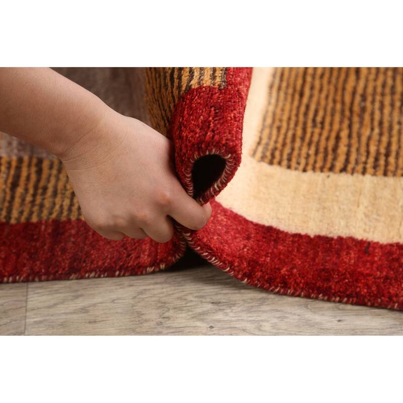 Modern Geometric Gabbeh Kashkoli Oriental Area Rug Wool Hand-knotted - 5'6" x 9'6"