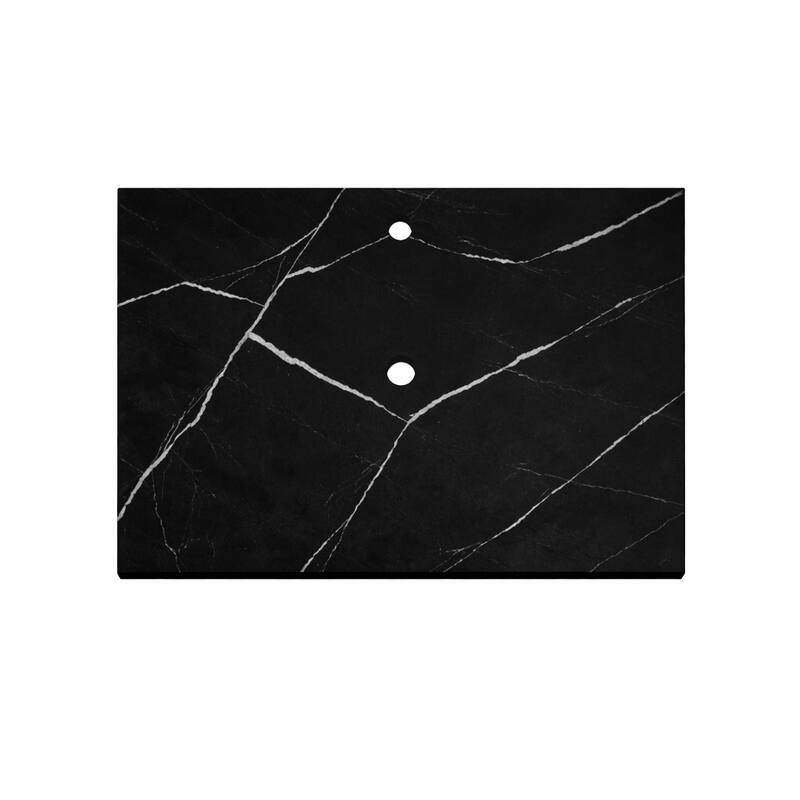 Thin Modern White and Black Solid Surface Vanity Countertop - Sizes 24", 30", 36", 48", 60", 72", 84"