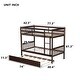 preview thumbnail 16 of 34, Twin over Twin Rubber Wood Bunk Bed with Trundle, Ladder and Safety Guardrails