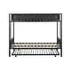 preview thumbnail 5 of 15, Black Twin over Twin Metal Bunk Bed with Trundle and Comfortable Guardrail