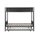 preview thumbnail 5 of 15, Metal Twin over Twin Bunk Bed with Trundle,Wood Slat,2 Side Ladders,Kids Bed Design
