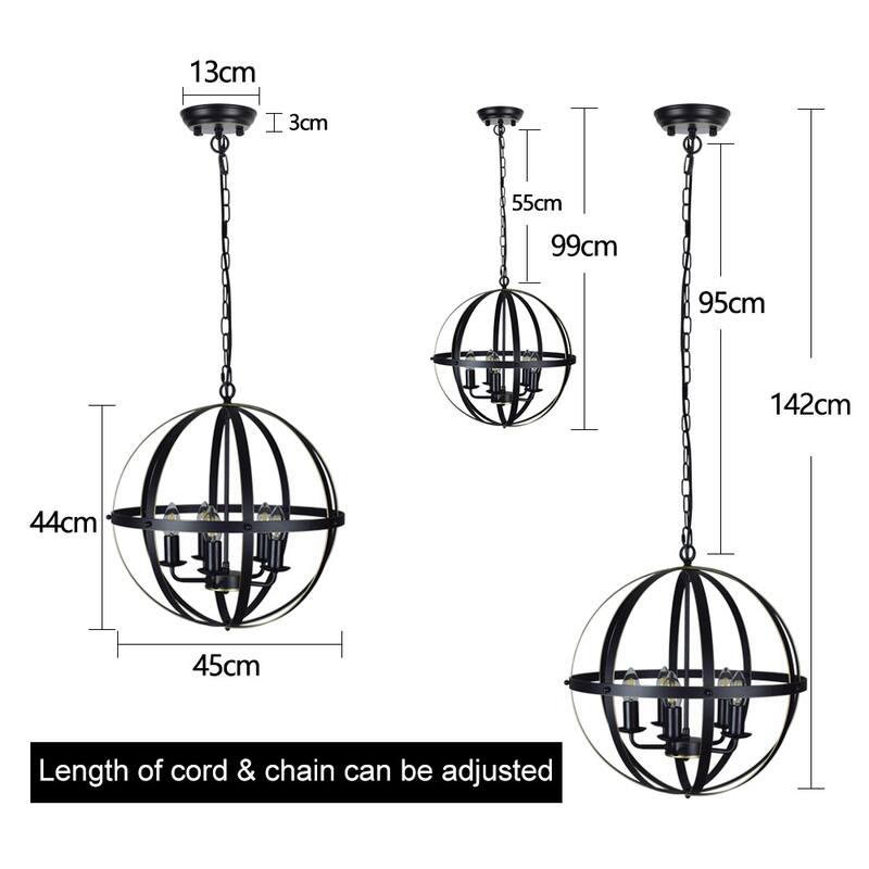 Pendant Light Flush Mounted Adjustable Hanging Ceiling Chandelier Light for Kitchen Island Living Room