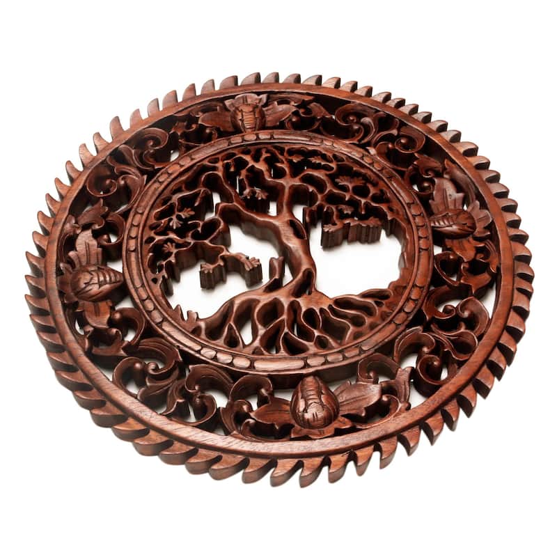 Novica Handmade Tree Of Serenity Wood Wall Relief Panel