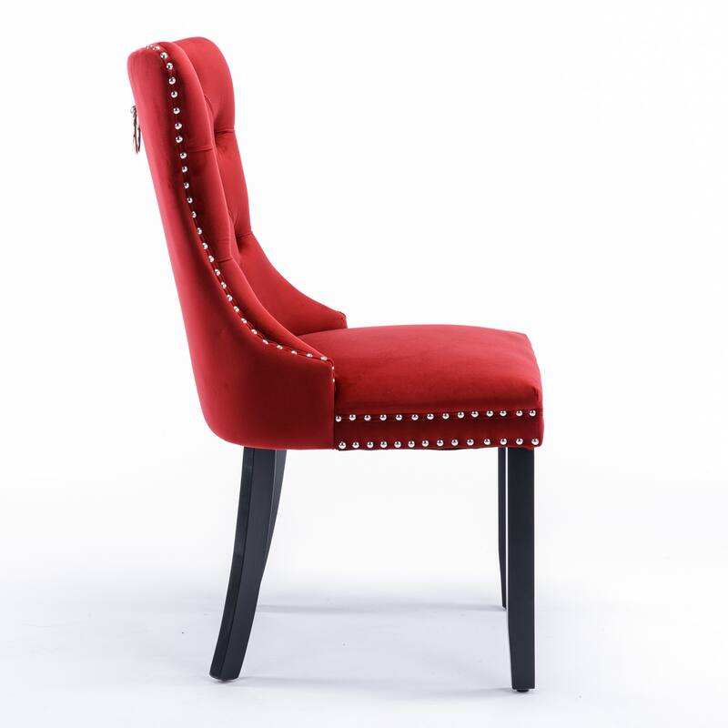 Tufted Solid Wood Contemporary Velvet Upholstered Dining Chair