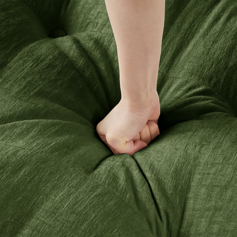 107.8" Chenille Sectional Sofa with Movable Ottoman