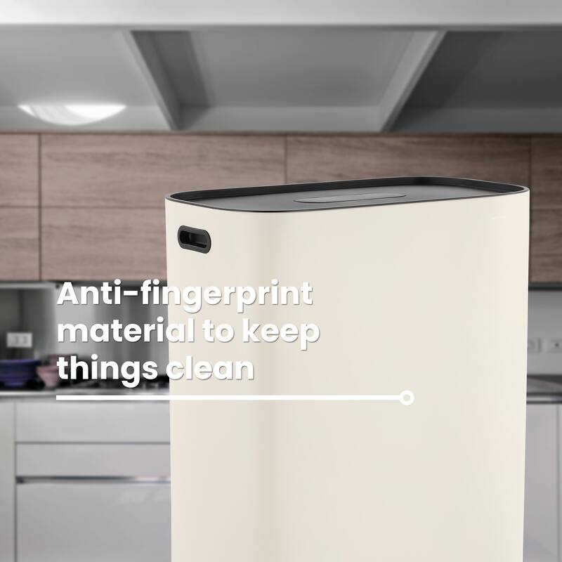 happimess Beni Kitchen Trash/Recycling 16-Gallon Double-Bucket Step-Open Trash Can, Chrome