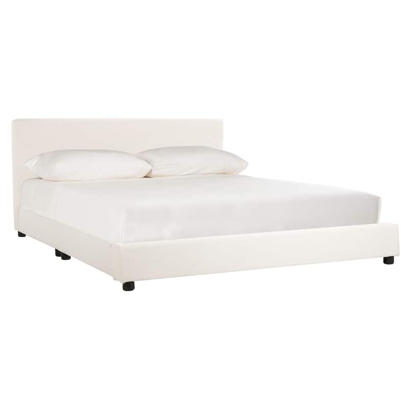 SAFAVIEH Thereze Linen Upholstered Platform Bed