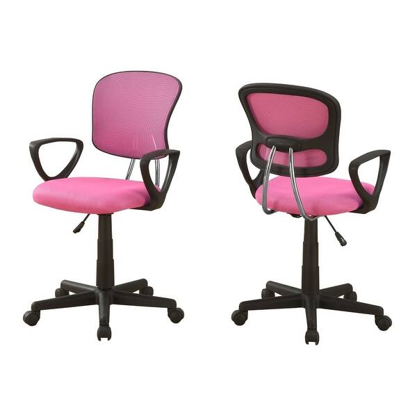 Shop Monarch Specialties I 7263 Mid Back Adjustable Height Nylon Mesh Juvenile Office Chair Pink Free Shipping Today Overstock 16458613