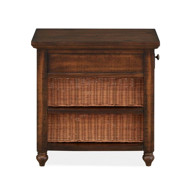 Magnussen Home Cottage Lane Coffee Rectangular Chairside End Table - 16''W x 24''D x 24''H
