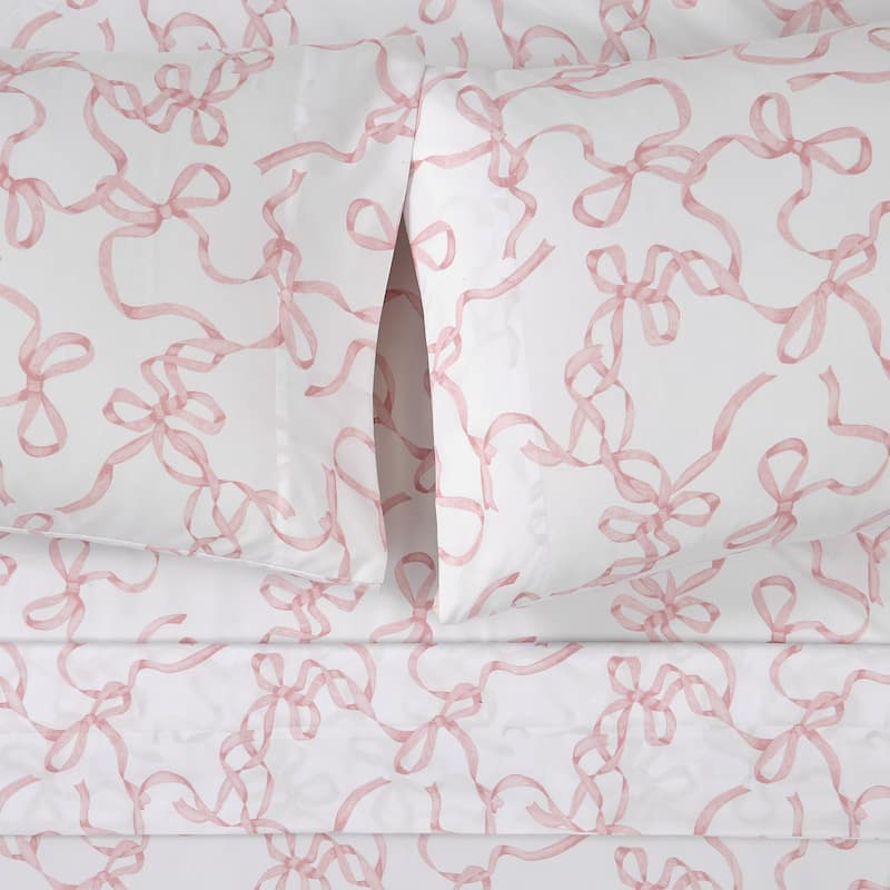 Truly Soft Printed Bow 4 Piece Sheet Set