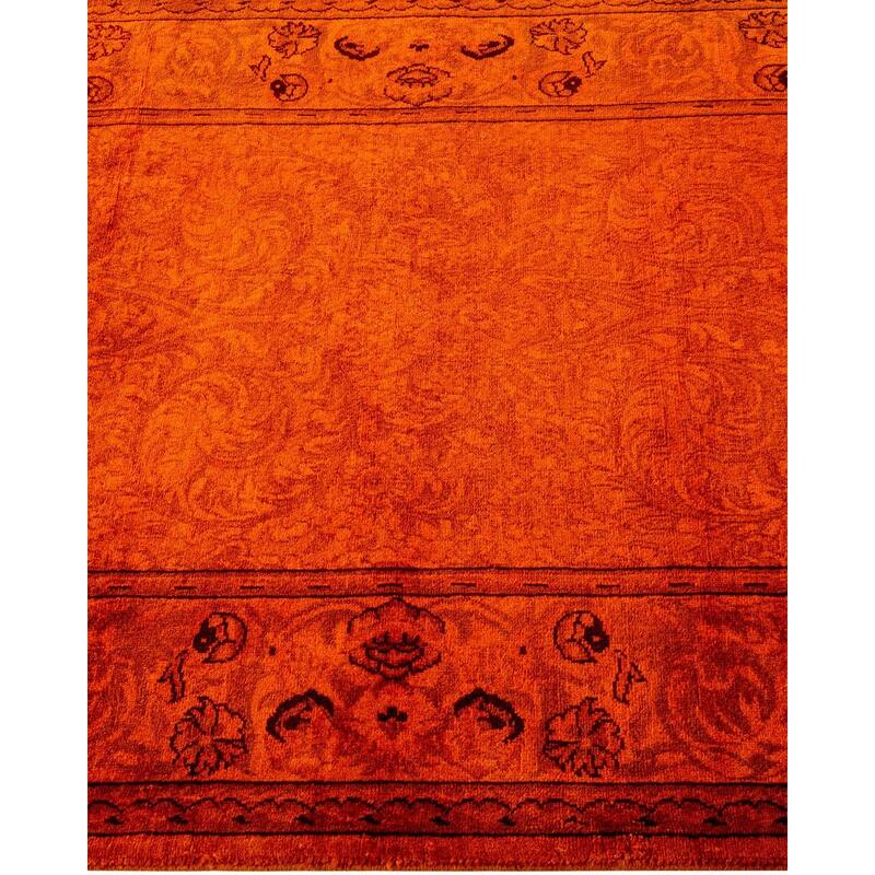 Overton Hand Knotted Wool Vintage Inspired Modern Contemporary Overdyed Gold Runner Rug - 2' 7" x 21' 4"