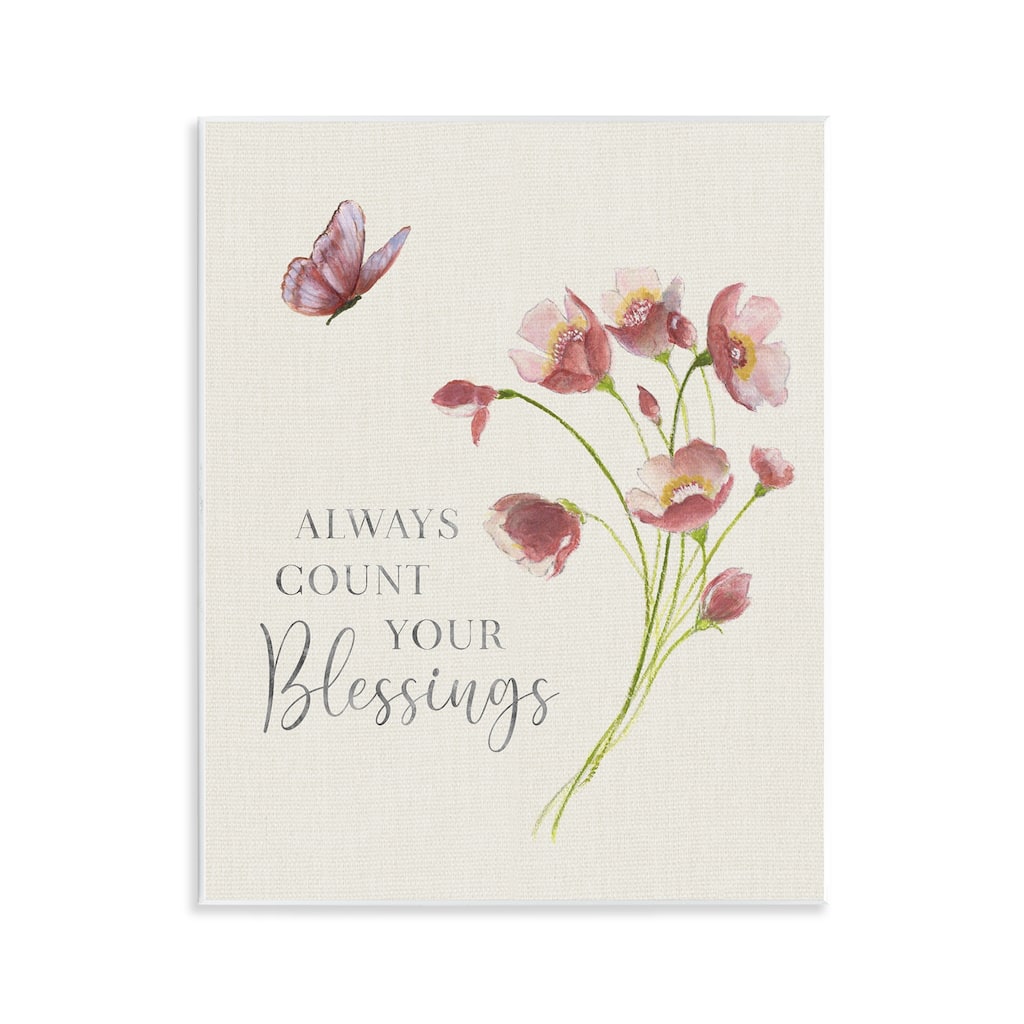 Stupell Count Your Blessings Florals Wall Plaque Art Design By Janet Tava