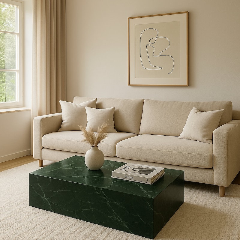 BETACH Genuine Marble Block Coffee table - Tinos Green Marble - Marble