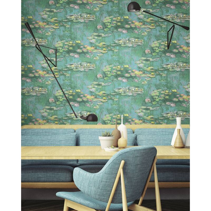 Seabrook Designs Lily Pads Unpasted Wallpaper
