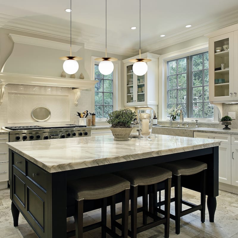 EGLO Arenales - 3 Light Linear Pendant - Brushed Brass