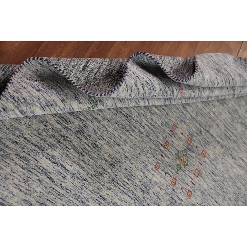 Tribal Striped Gabbeh Oriental Area Rug Hand-Knotted Wool Carpet - 7'10" x 9'7"