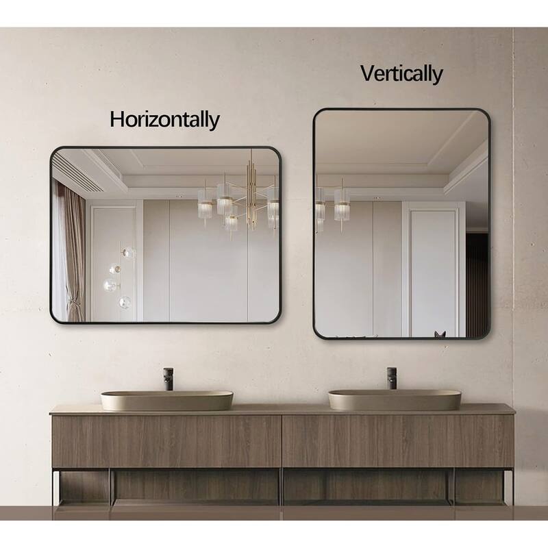 22x30 Inch Metal Framed Rectangular Bathrrom Mirror