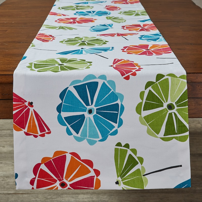 Split P White Parasol Table Runner 72''L - 15" x 72"