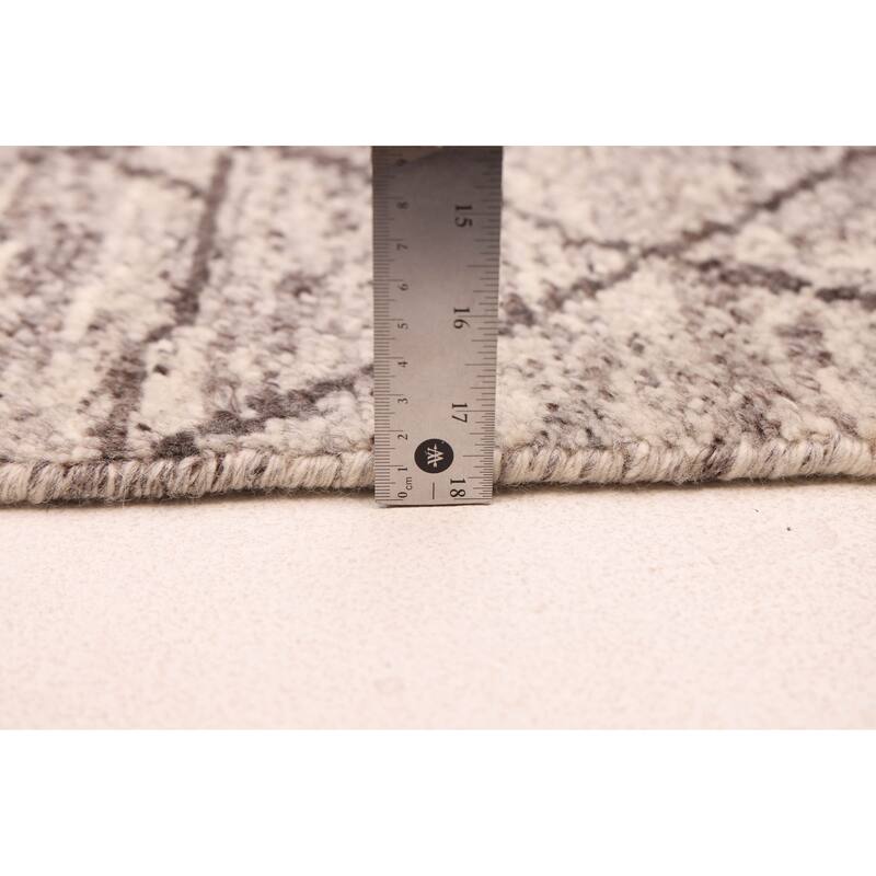 ECARPETGALLERY Hand-knotted Tangier Grey Wool Rug - 5'7 x 7'9