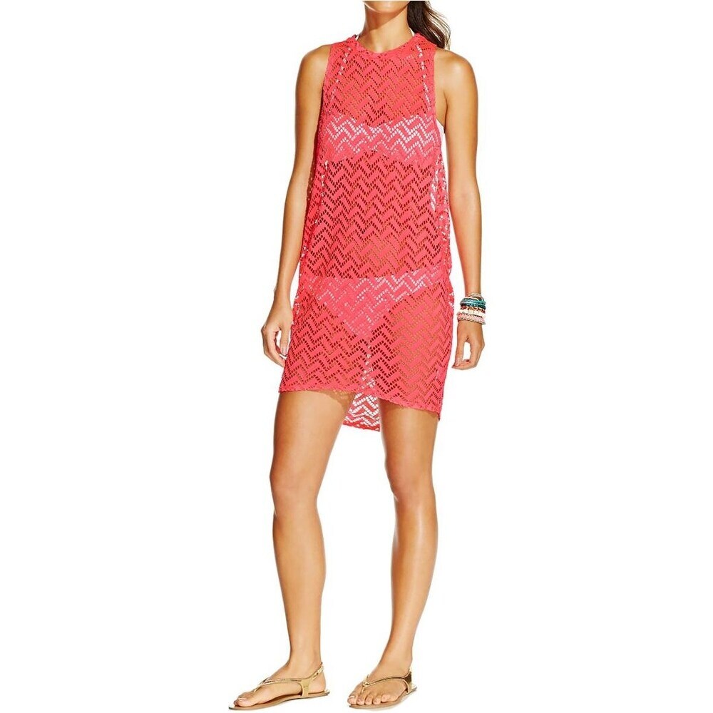 pink swim cover up