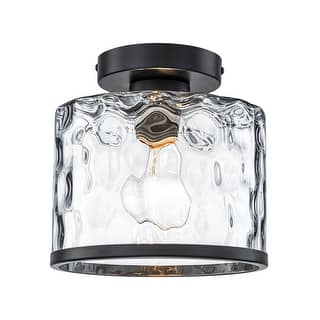 Starsky Modern Round Clear Glass Semi-Flush Mount