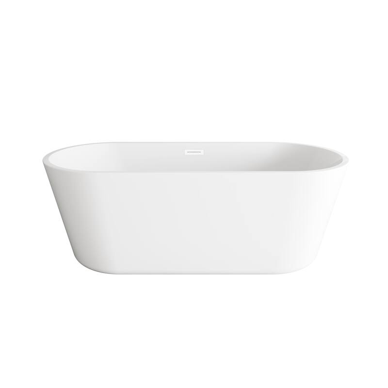 Odell Soaking Bathtub in Glossy White - Glossy White with White Trim - 23"